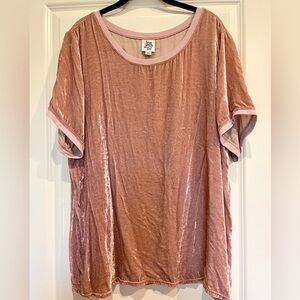 IVY JANE dusty pink velour crew neck top size XL